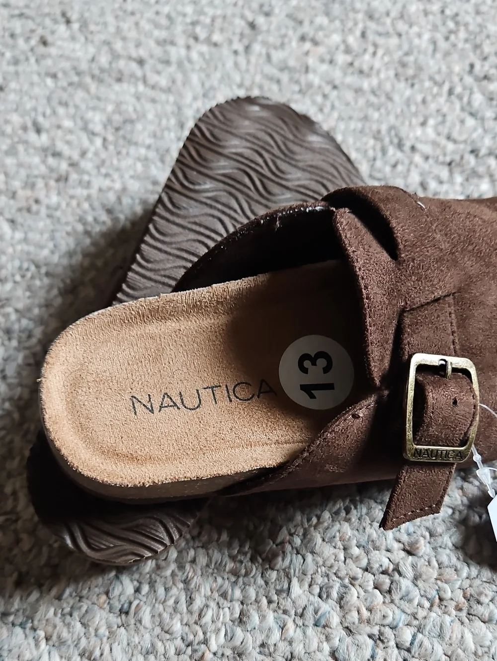 New Nautica Dark Brown Suede Buckle Slip-Ons.